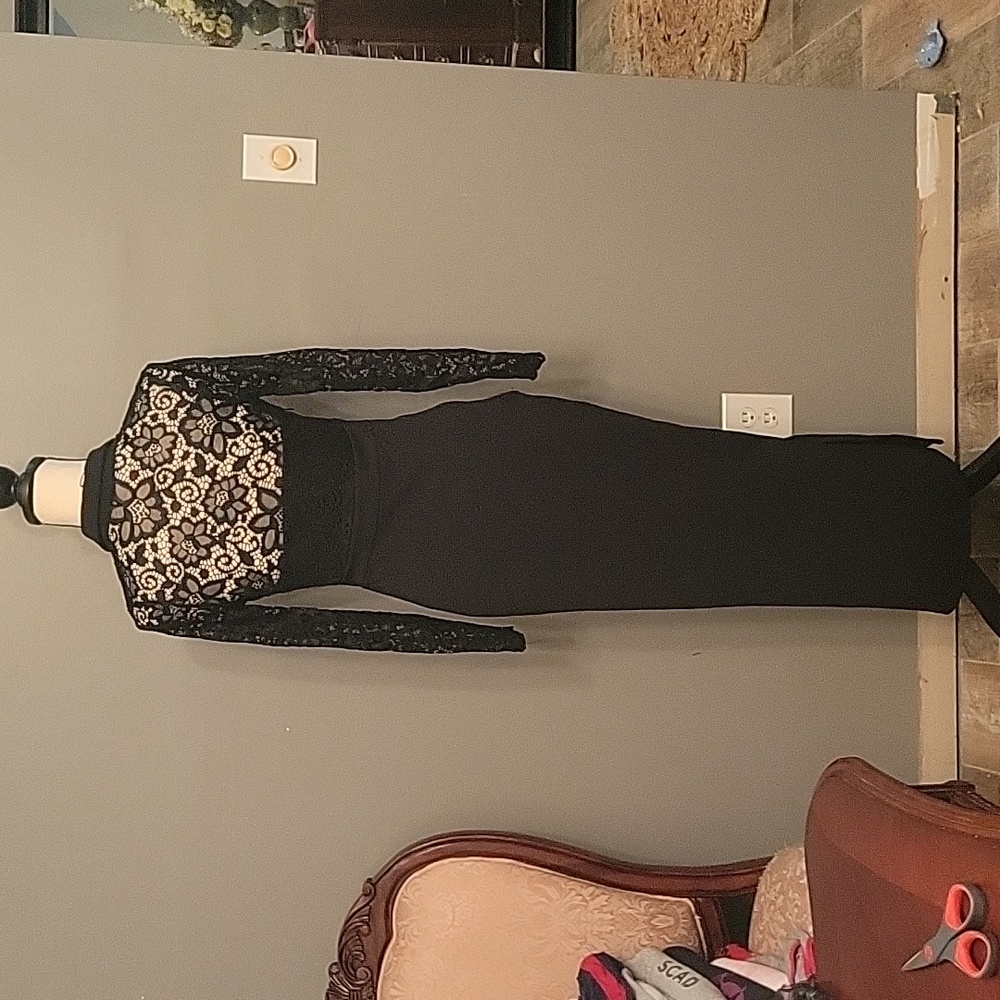 Womens Black Lace Keyhole Bodycon Midi Small Stylewe Dress. NWT - Picture 4 of 12